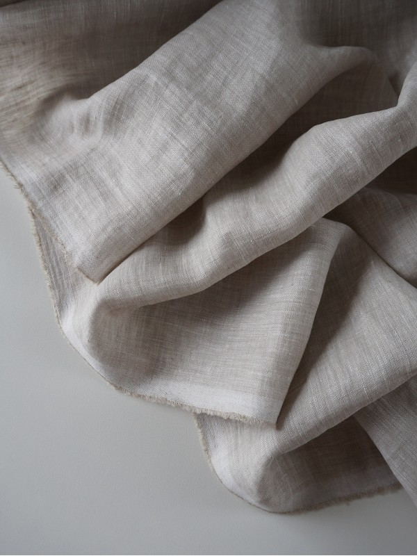 ОТРЕЗЫ (0.8 м) Ткань лён крэш с эффектом помятости сорочечный Натуральный меланж
