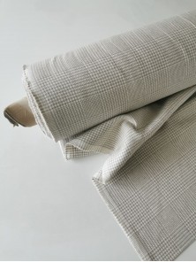 ОТРЕЗЫ (1.3 м) Ткань лён умягченный костюмный плотный Гленчек бежевый