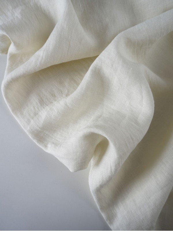 584. Ткань лён крэш с эффектом помятости костюмный Айвори