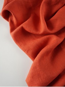 1361. Ткань лён крэш с эффектом помятости Томатный