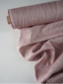 44. Ткань лён крэш с эффектом помятости сорочечный Терракотовый меланж