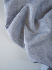 493. Ткань лён умягченный сорочечный Серый меланж