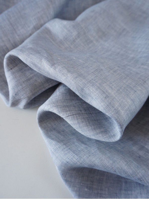 493. Ткань лён умягченный сорочечный Серый меланж