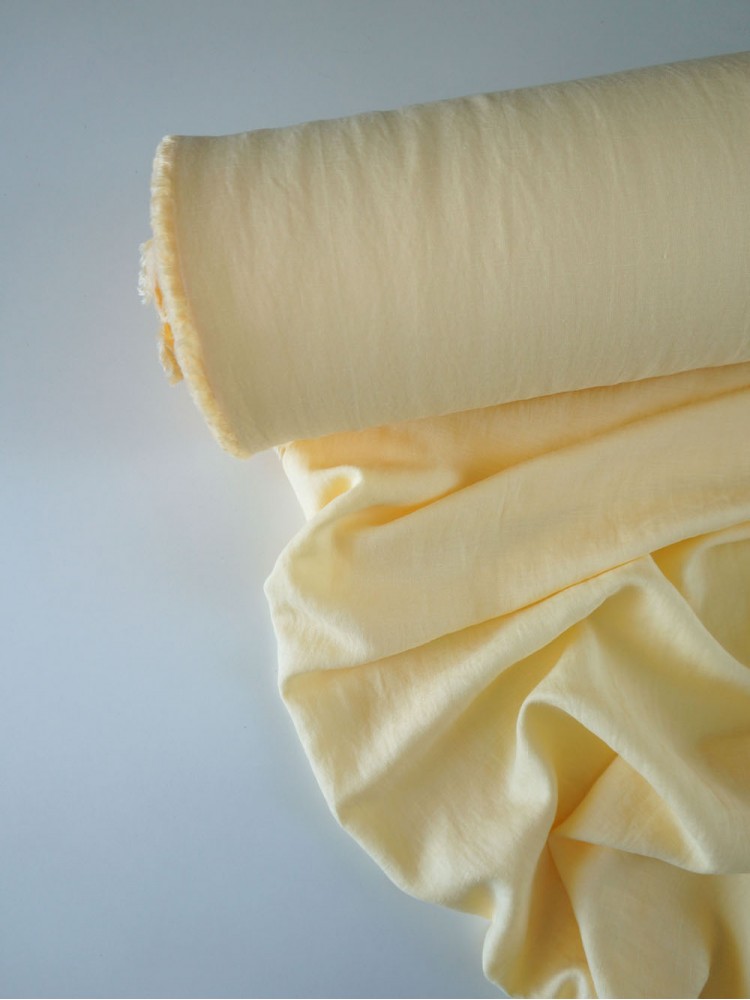 1365. Ткань крэш с эффектом помятости лён с вискозой Сливочное масло 1365. Ткань крэш с эффектом помятости лён с вискозой Сливочное масло