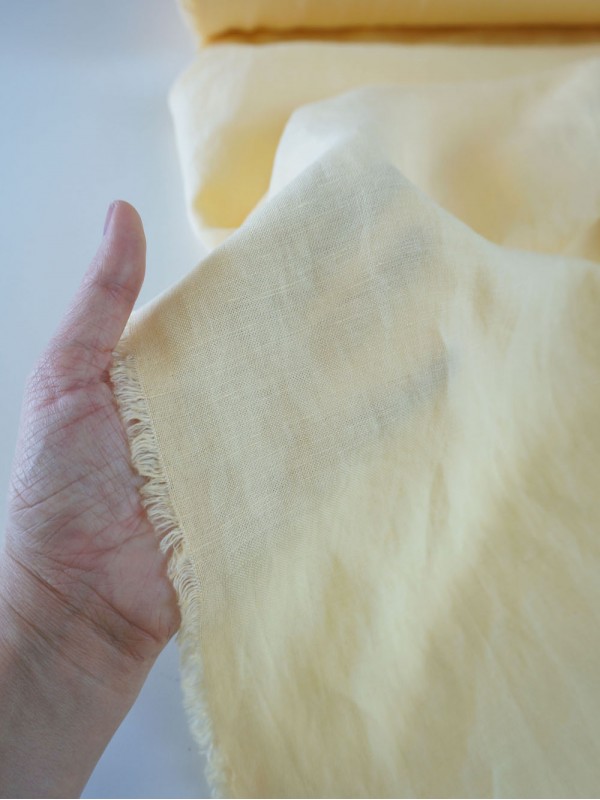 1365. Ткань крэш с эффектом помятости лён с вискозой Сливочное масло 1365. Ткань крэш с эффектом помятости лён с вискозой Сливочное масло