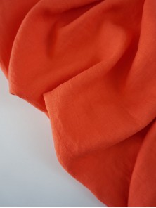 392. Ткань крэш с эффектом помятости лён с вискозой Огненный