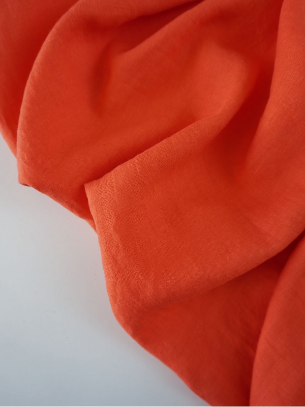 392. Ткань крэш с эффектом помятости лён с вискозой Огненный 392. Ткань крэш с эффектом помятости лён с вискозой Огненный