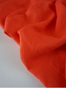 392. Ткань крэш с эффектом помятости лён с вискозой Огненный