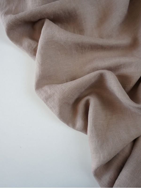598. Ткань крэш с эффектом помятости лён с вискозой Серый тауп