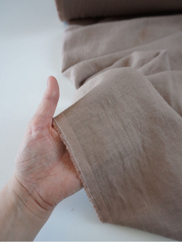 598. Ткань крэш с эффектом помятости лён с вискозой Серый тауп