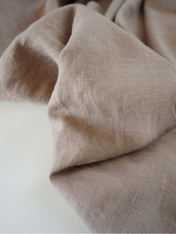 598. Ткань крэш с эффектом помятости лён с вискозой Серый тауп