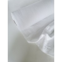 ОТРЕЗЫ УЦЕНКА (0.5 м) Ткань лён крэш с эффектом помятости плотный Белый