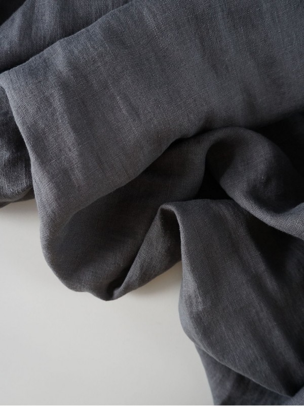 1344. Ткань лен крэш с эффектом помятости Антрацит
