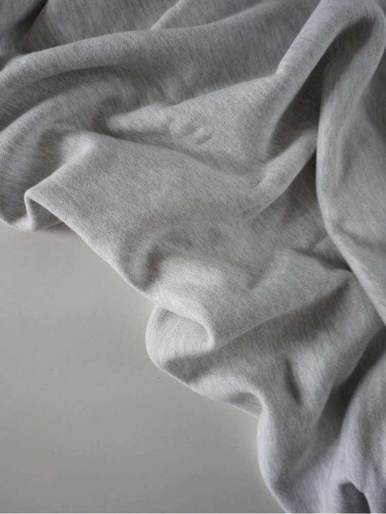 Футер 3-х нитка микроначес с велюр эффектом Светло-серый меланж Футер 3-х нитка микроначес с велюр эффектом Светло-серый меланж