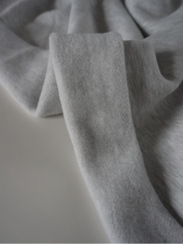 Футер 3-х нитка микроначес с велюр эффектом Светло-серый меланж Футер 3-х нитка микроначес с велюр эффектом Светло-серый меланж