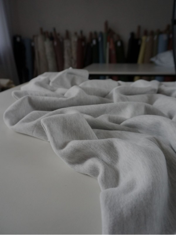 Футер 3-х нитка микроначес с велюр эффектом Светло-серый меланж Футер 3-х нитка микроначес с велюр эффектом Светло-серый меланж