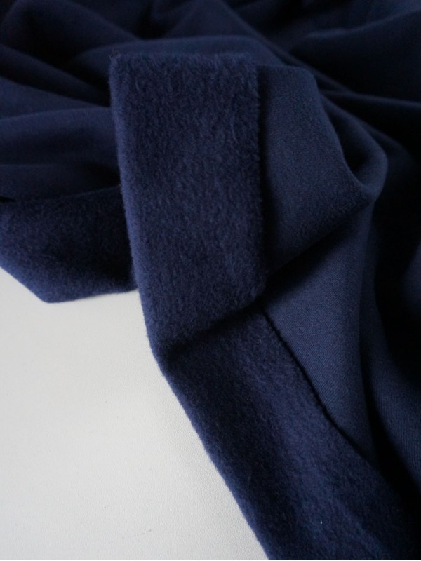 Футер 3-х нитка микроначес с велюр эффектом Ночной синий