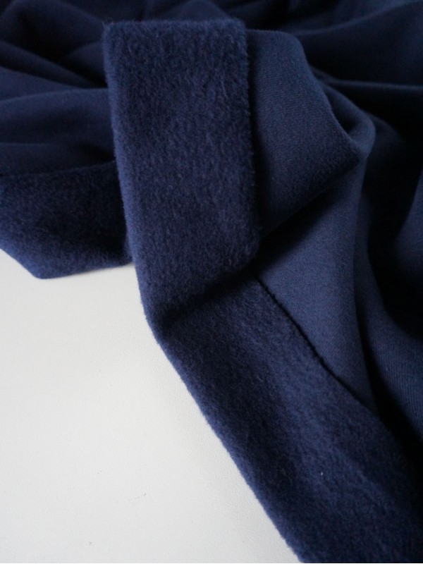 Футер 3-х нитка микроначес с велюр эффектом Ночной синий