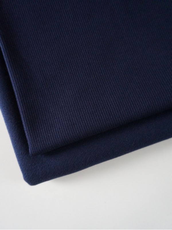 Футер 3-х нитка микроначес с велюр эффектом Ночной синий