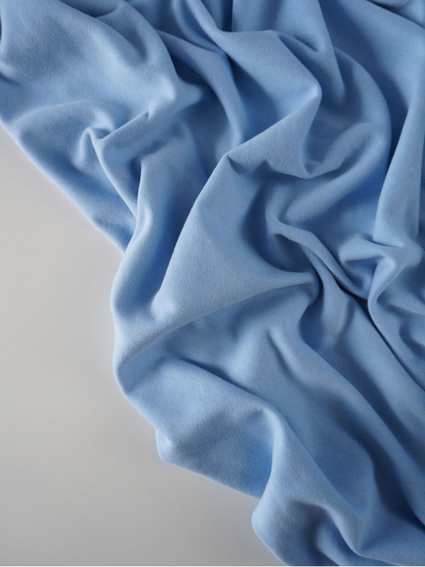 Футер 3-х нитка петля диагональ велюр эффект Небесный Футер 3-х нитка петля диагональ велюр эффект Небесный