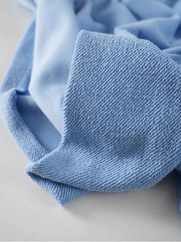 Футер 3-х нитка петля диагональ велюр эффект Небесный Футер 3-х нитка петля диагональ велюр эффект Небесный