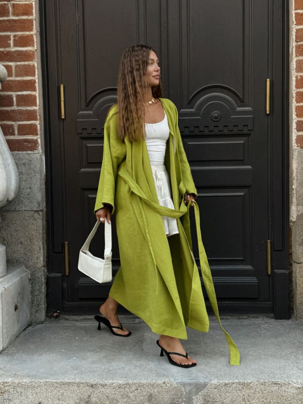 1139. Ткань лён крэш с эффектом помятости Яблочный фреш 1139. Ткань лён крэш с эффектом помятости Яблочный фреш