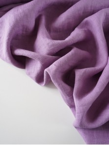 УЦЕНКА 694. Ткань лён крэш с эффектом помятости Черника в молоке