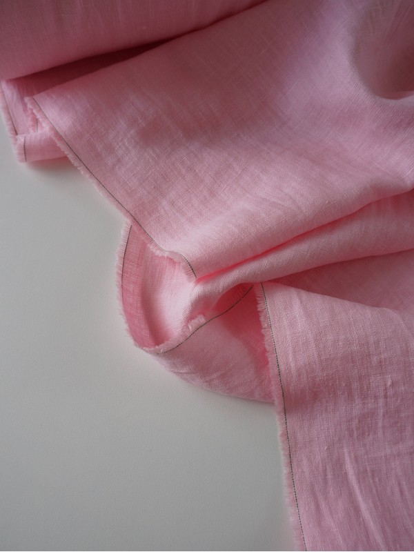 1787. Ткань лен крэш с эффектом помятости Rose pink