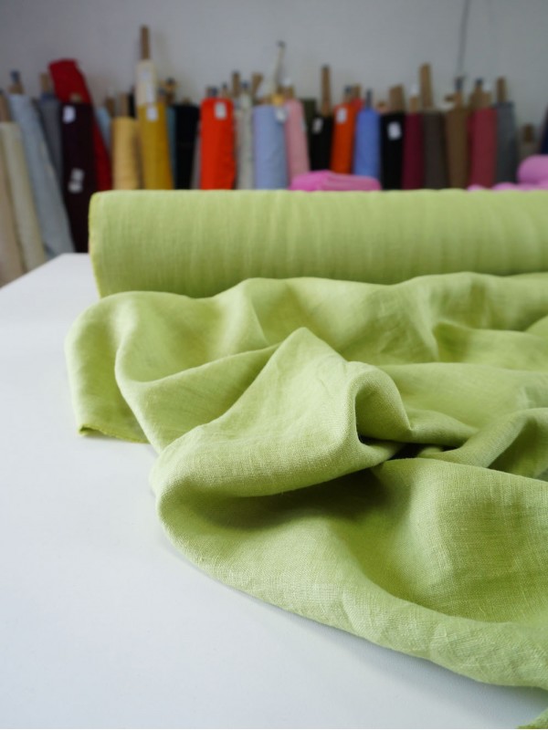 1236. Ткань лён крэш с эффектом помятости Фисташка 1236. Ткань лён крэш с эффектом помятости Фисташка