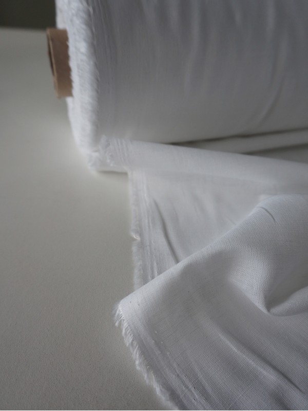 ОТРЕЗЫ (0.5 м) Ткань полулён умягченный сорочечный Белый