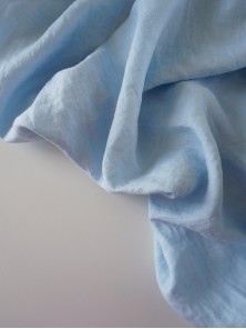 1347. Ткань лён крэш с эффектом помятости костюмный Голубая лагуна