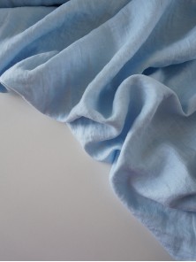 1347. Ткань лён крэш с эффектом помятости костюмный Голубая лагуна