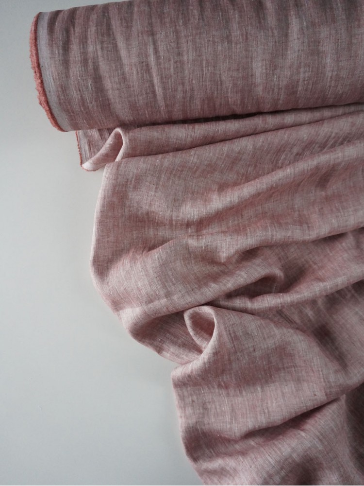 44. Ткань лён крэш с эффектом помятости сорочечный Терракотовый меланж 44. Ткань лён крэш с эффектом помятости сорочечный Терракотовый меланж