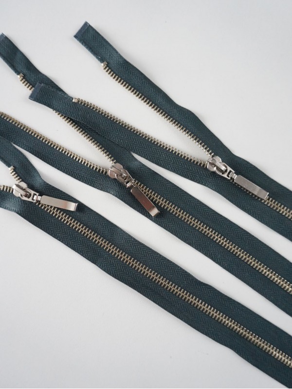 Молния металлическая №5 разъемная 65 см серо-зеленая