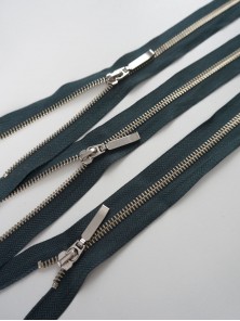 Молния металлическая №5 разъемная 65 см серо-зеленая