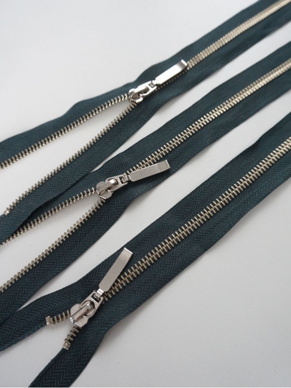 Молния металлическая №5 разъемная 65 см серо-зеленая