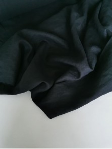 ОТРЕЗЫ (0.7 м) Ткань лён крэш с эффектом помятости костюмный Черный