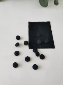 Пуговицы обтяжные Черные 12 мм