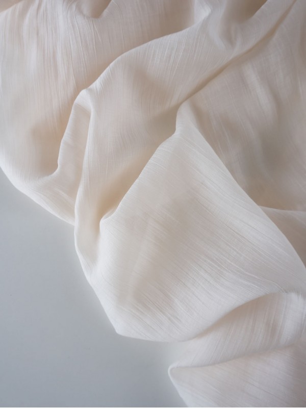 Тенсель вуаль с жатым эффектом Экрю