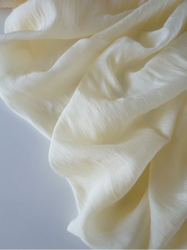 Тенсель вуаль с жатым эффектом Нежно-желтый Тенсель вуаль с жатым эффектом Нежно-желтый