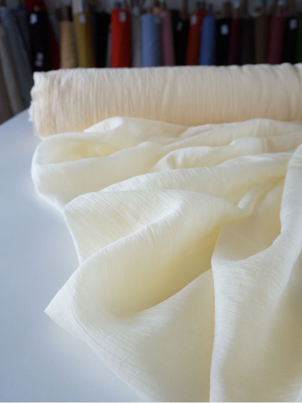 Тенсель вуаль с жатым эффектом Нежно-желтый Тенсель вуаль с жатым эффектом Нежно-желтый