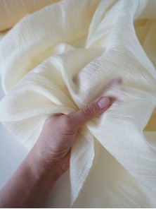 Тенсель вуаль с жатым эффектом Нежно-желтый