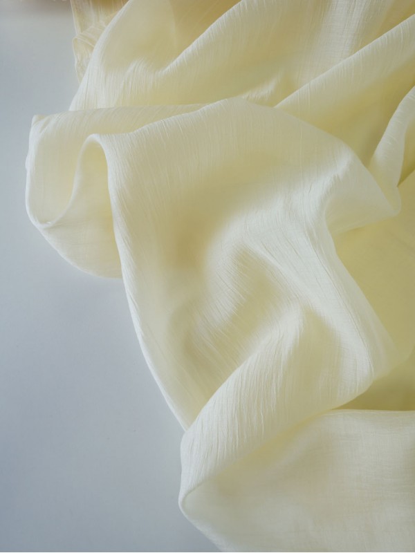 Тенсель вуаль с жатым эффектом Нежно-желтый Тенсель вуаль с жатым эффектом Нежно-желтый