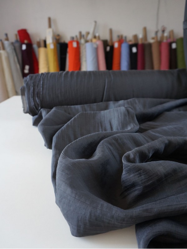 Тенсель вуаль с жатым эффектом Черный Тенсель вуаль с жатым эффектом Черный