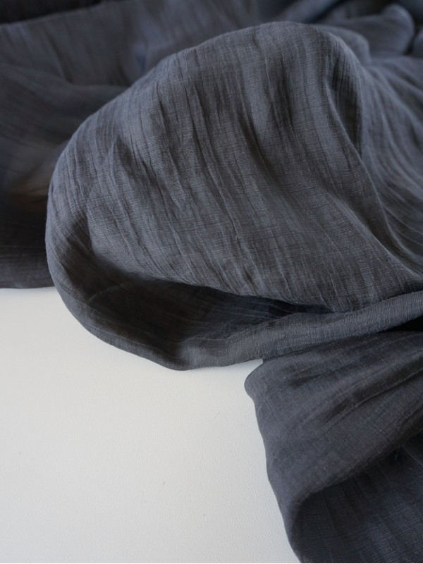 Тенсель вуаль с жатым эффектом Черный Тенсель вуаль с жатым эффектом Черный