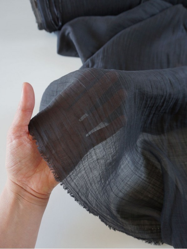 Тенсель вуаль с жатым эффектом Черный Тенсель вуаль с жатым эффектом Черный