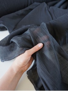 Тенсель вуаль с жатым эффектом Черный